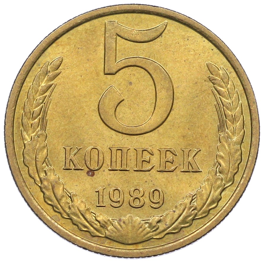 5 копеек 1989 года СССР — Фото №1