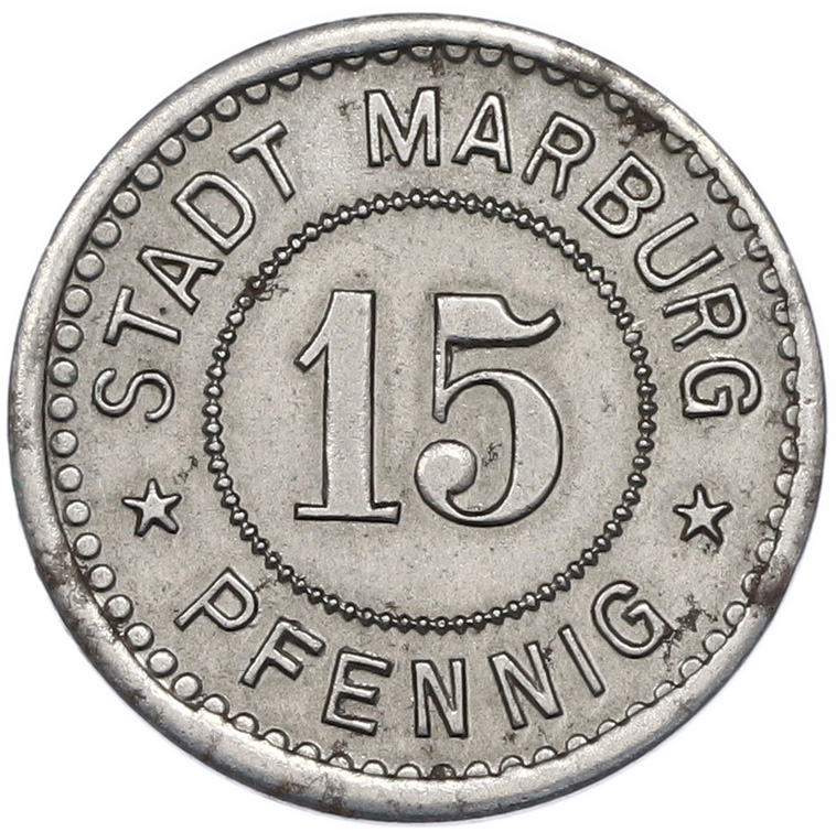 15 пфеннигов 1919 года Германия — город Марбург (Нотгельд) — Фото №2