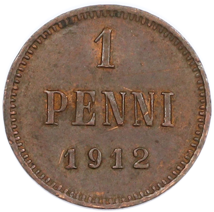 1 пенни 1912 года Русская Финляндия — Фото №1