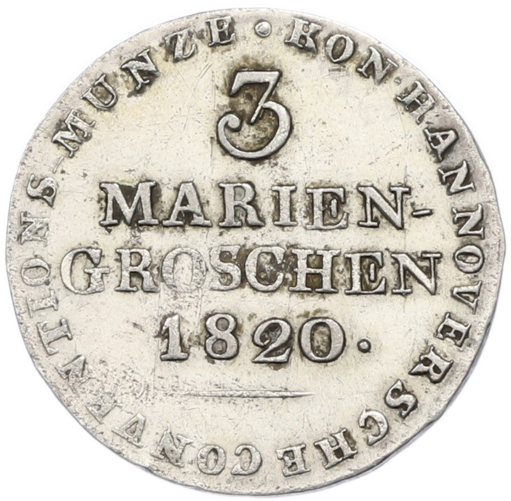 3 мариенгроша 1820 года Ганновер — Фото №1