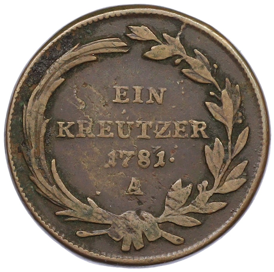 1 крейцер 1781 года А Австрия — Фото №1