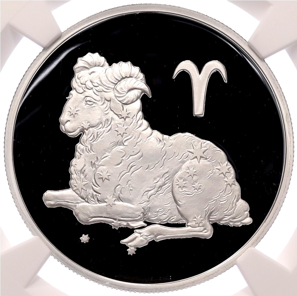 2 рубля 2003 года СПМД «Знаки зодиака — Овен» в слабе NGC (PF70 ULTRA CAMEO) — Фото №1