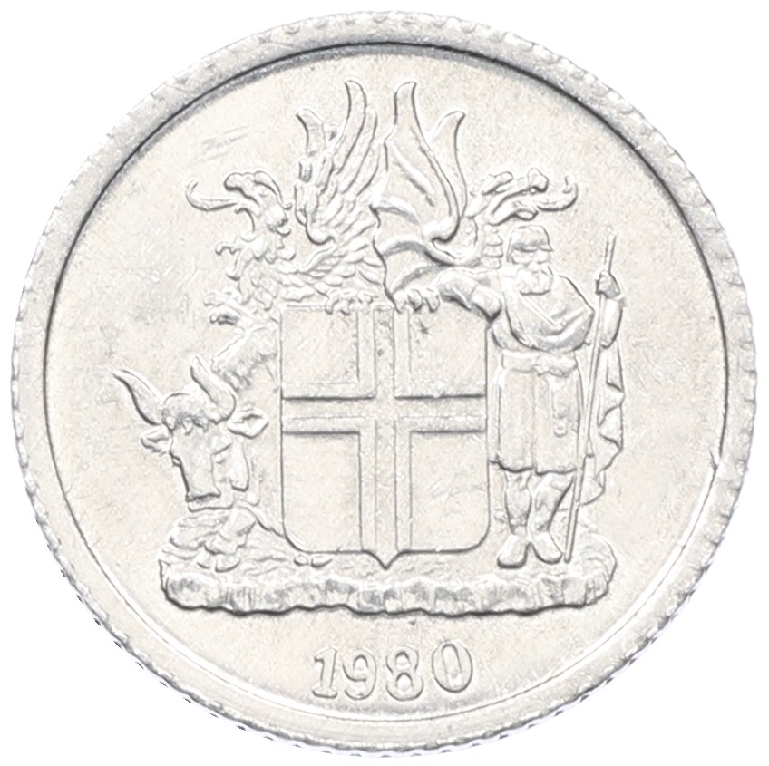 1 крона 1980 года Исландия — Фото №2