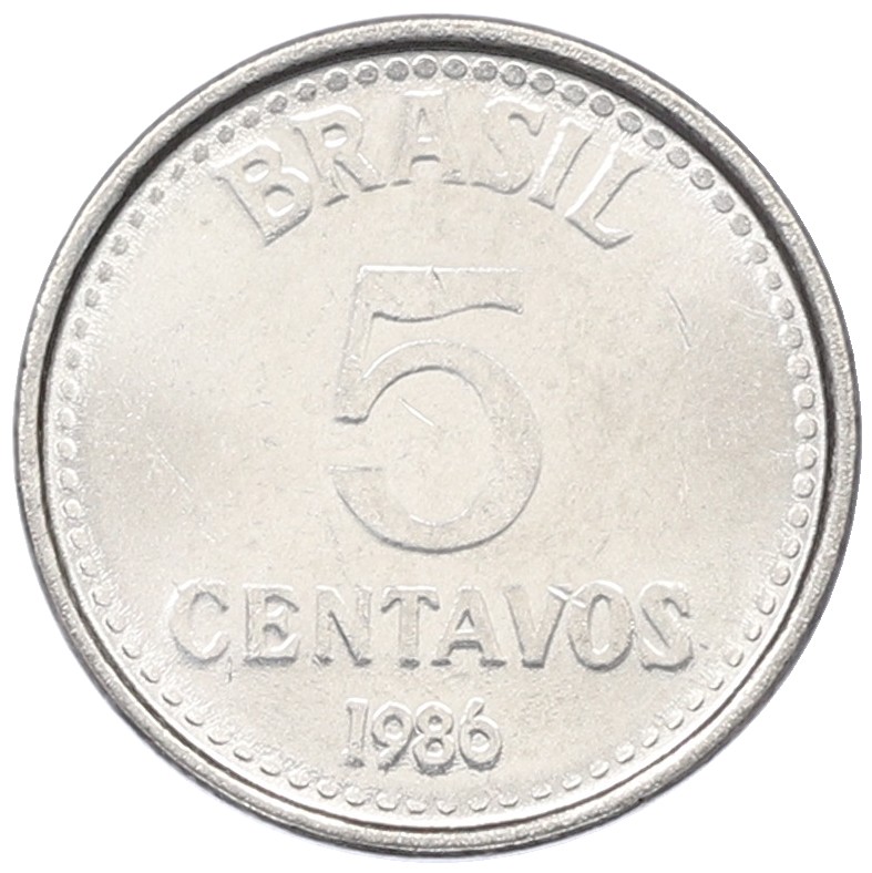 5 сентаво 1986 года Бразилия — Фото №1