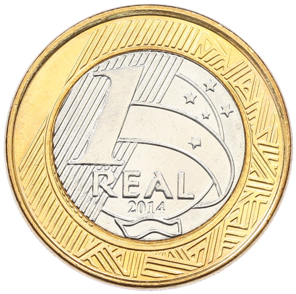 1 реал 2014 года Бразилия «XXXI летние Олимпийские Игры в Рио-де-Жанейро 2016 — Плавание» — Фото №2