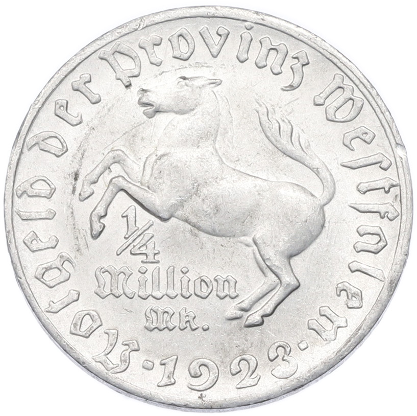 1/4 миллиона марок 1923 года Германия — Вестфалия (Нотгельд) — Фото №1