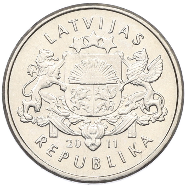 1 лат 2011 года Латвия «Пивная кружка» — Фото №2