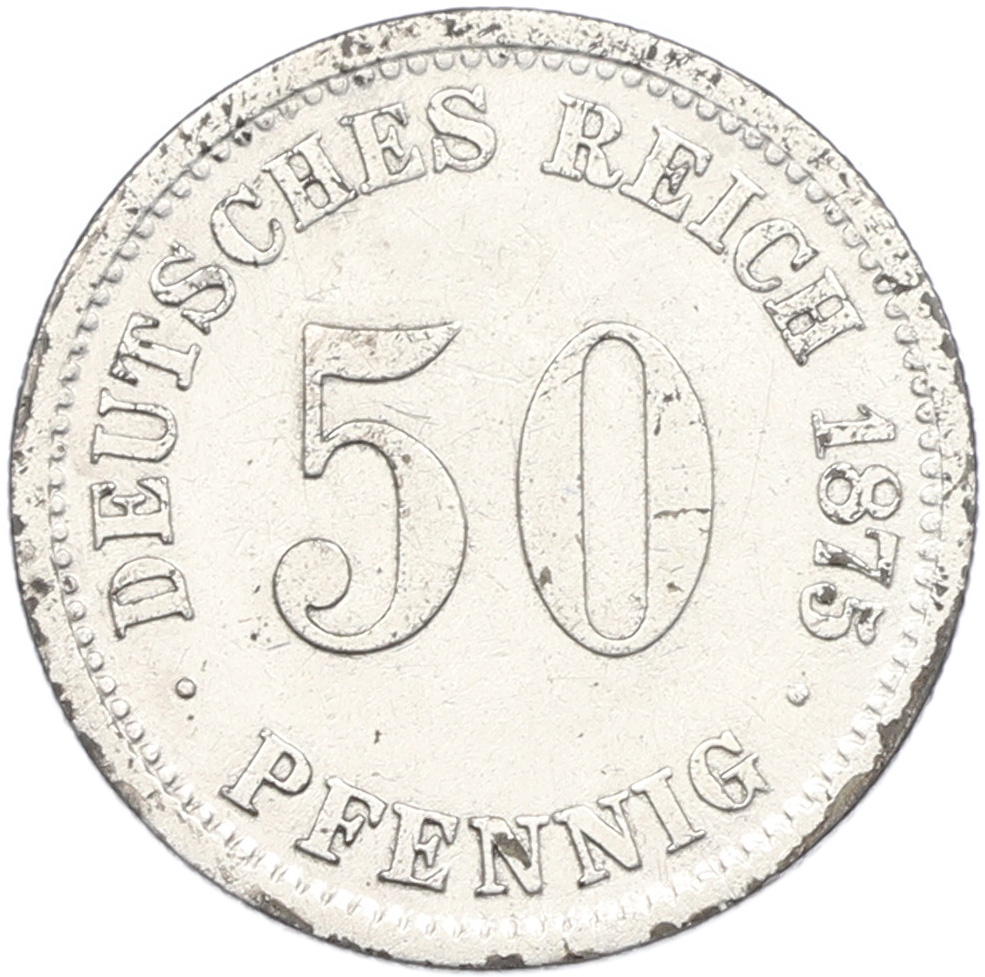 50 пфеннигов 1875 года D Германия — Фото №1