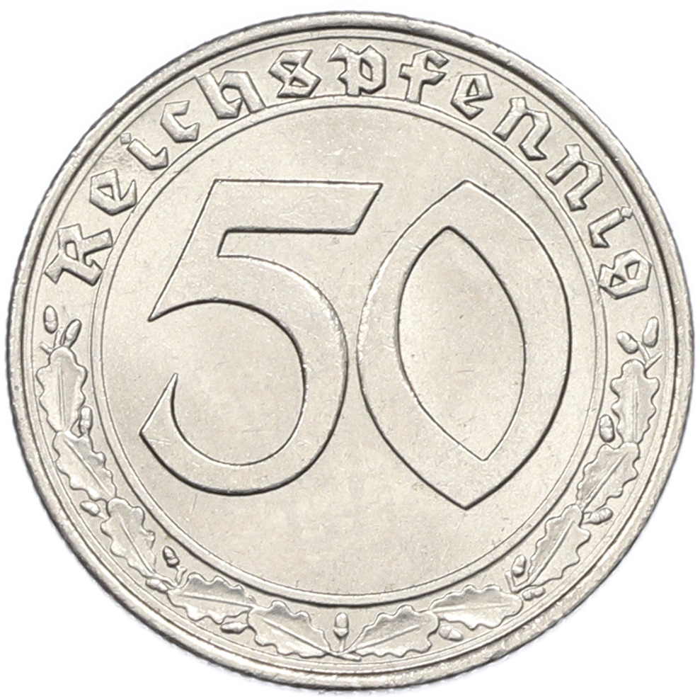 50 рейхспфеннигов 1938 года E Германия — Фото №2