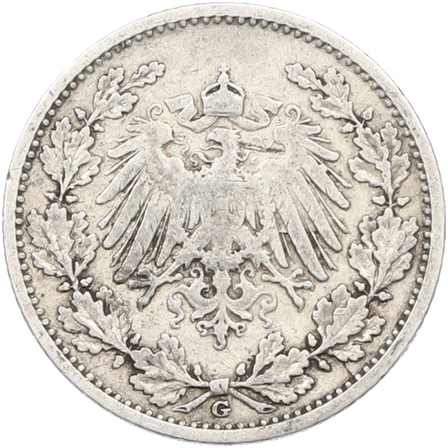 1/2 марки 1905 года G Германия — Фото №2