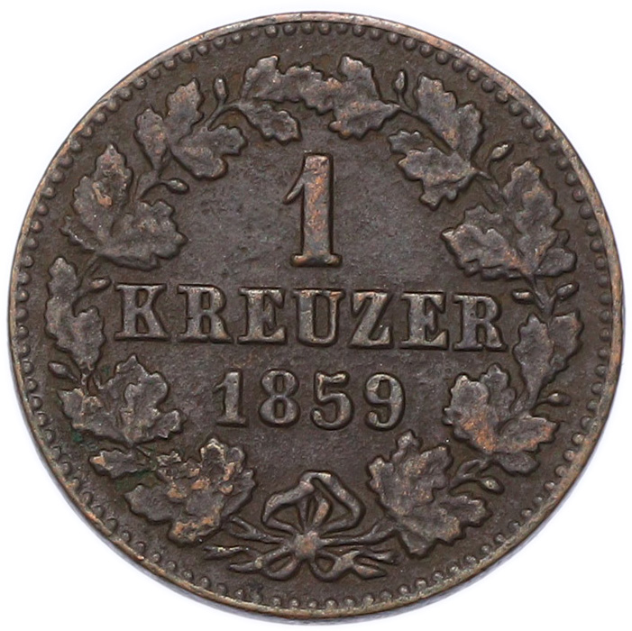 1 крейцер 1859 года Нассау — Фото №1
