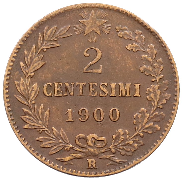 2 чентезимо 1900 года Италия — Фото №1