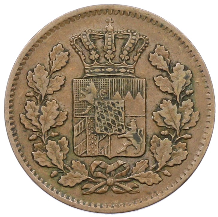 2 пфеннига 1870 года Бавария — Фото №1