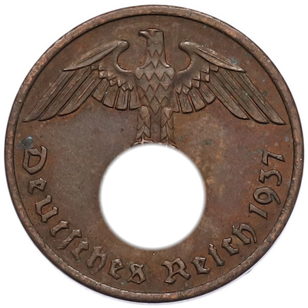 2 рейхспфеннига 1937 года F Германия — Фото №1