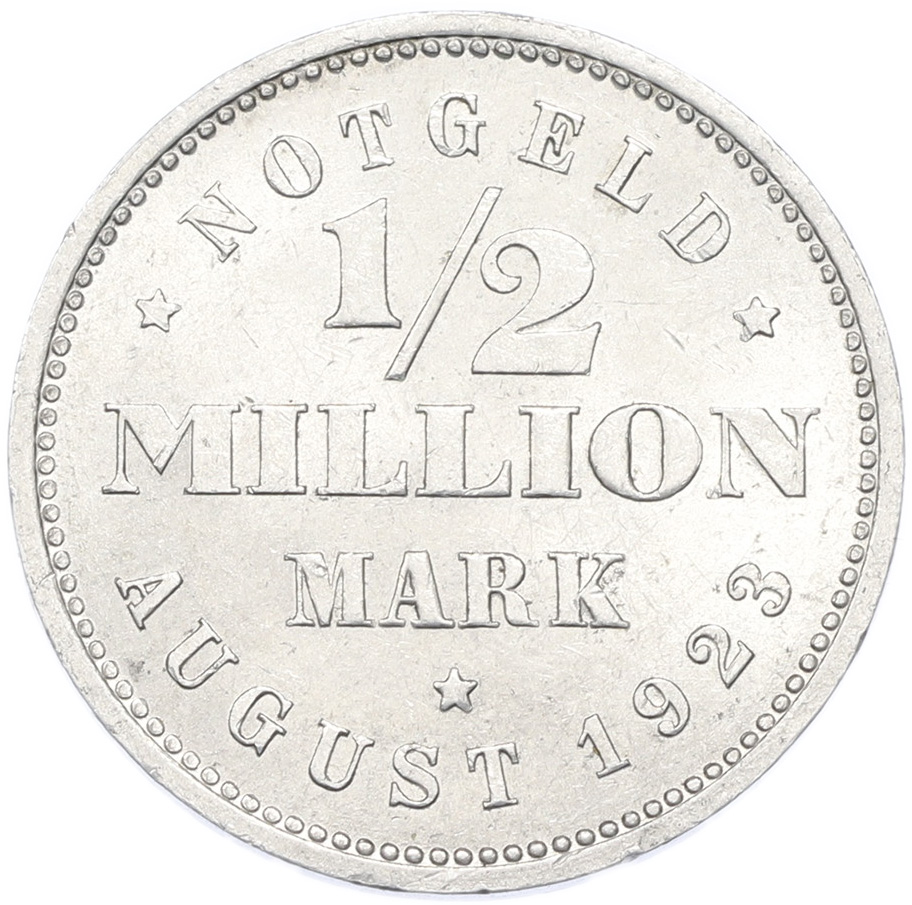 1/2 миллиона марок 1923 года Германия — Гамбург (Нотгельд) — Фото №1