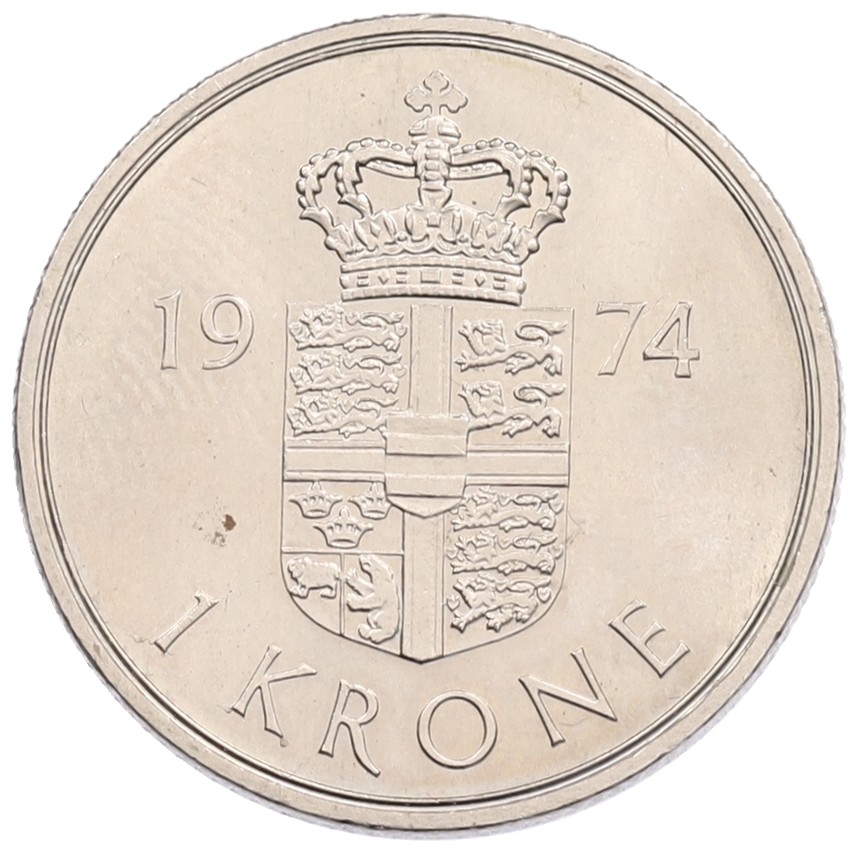 1 крона 1974 года Дания — Фото №1