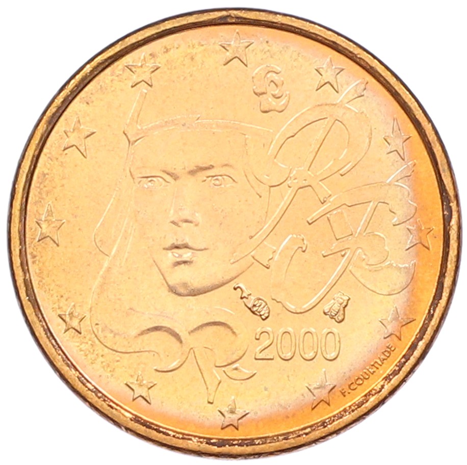 1 евроцент 2000 года Франция — Фото №1
