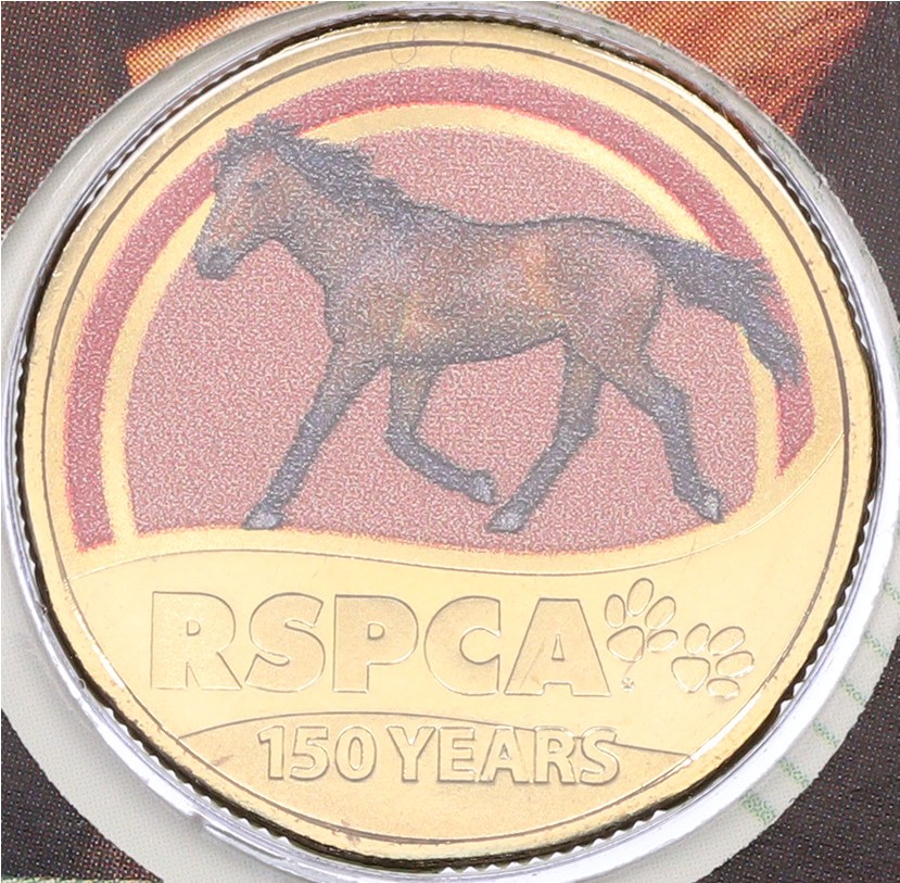 1 доллар 2021 года Австралия «150 лет Королевскому обществу по предотвращению жестокого обращения с животными» (в конверте с маркой) — Фото №1