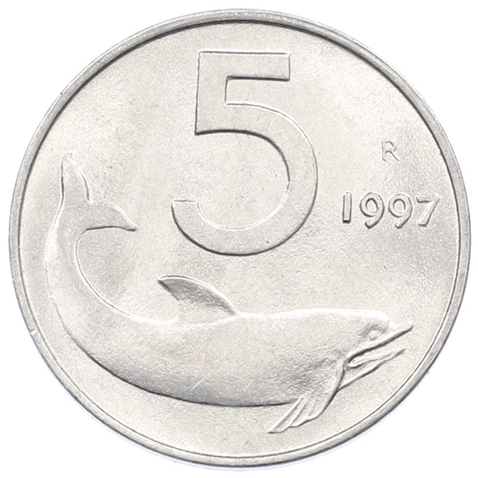 5 лир 1997 года Италия — Фото №1