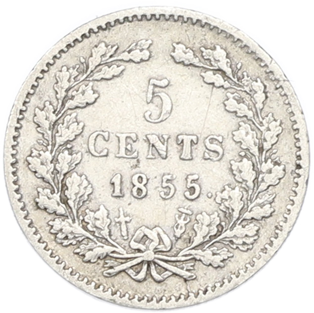 5 центов 1855 года Нидерланды — Фото №1
