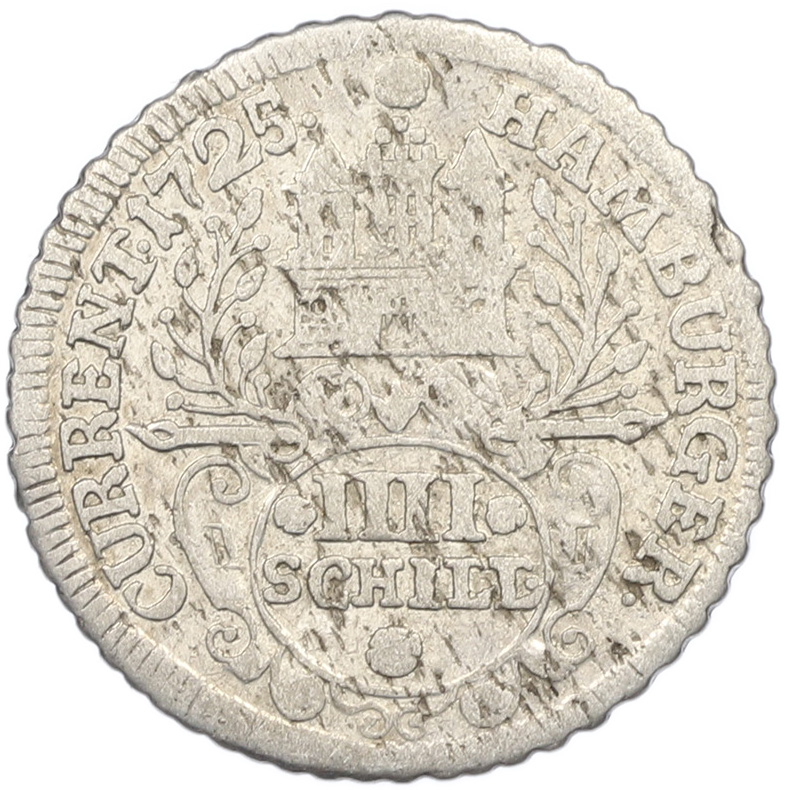 4 шиллинга 1725 года Гамбург — Фото №1