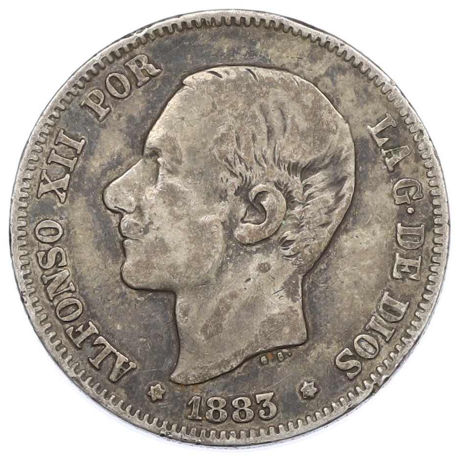 2 песеты 1883 года Испания — Фото №1