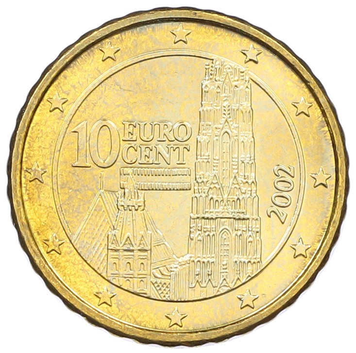 10 евроцентов 2002 года Австрия — Фото №1