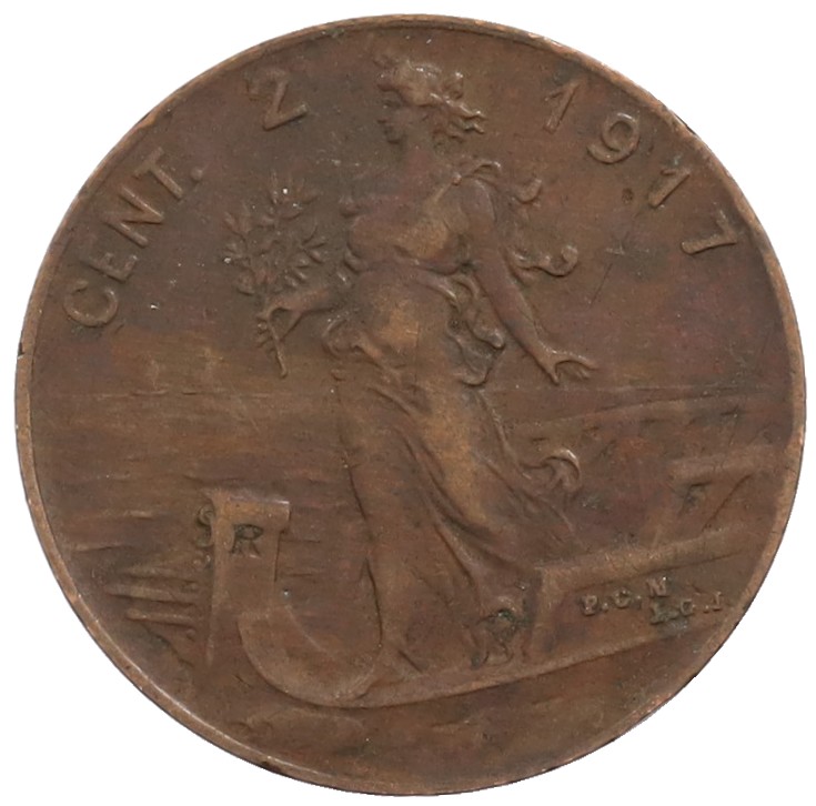 2 чентезимо 1917 года Италия — Фото №1