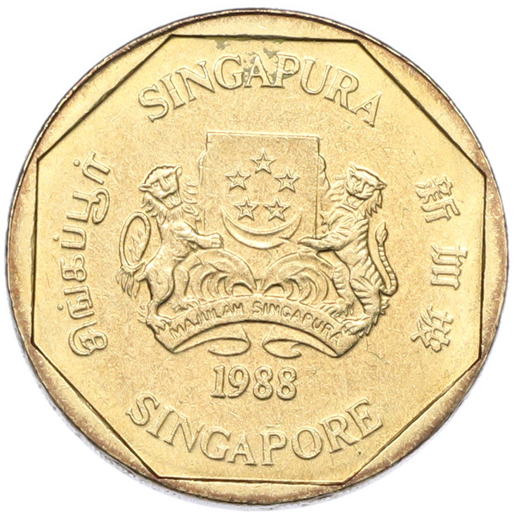 1 доллар 1988 года Сингапур — Фото №2