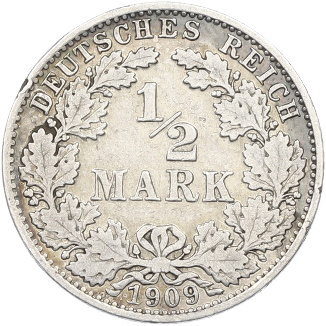 1/2 марки 1909 года A Германия — Фото №1