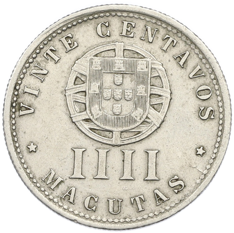 4 макуты (20 сентаво) 1928 года Португальская Ангола — Фото №2