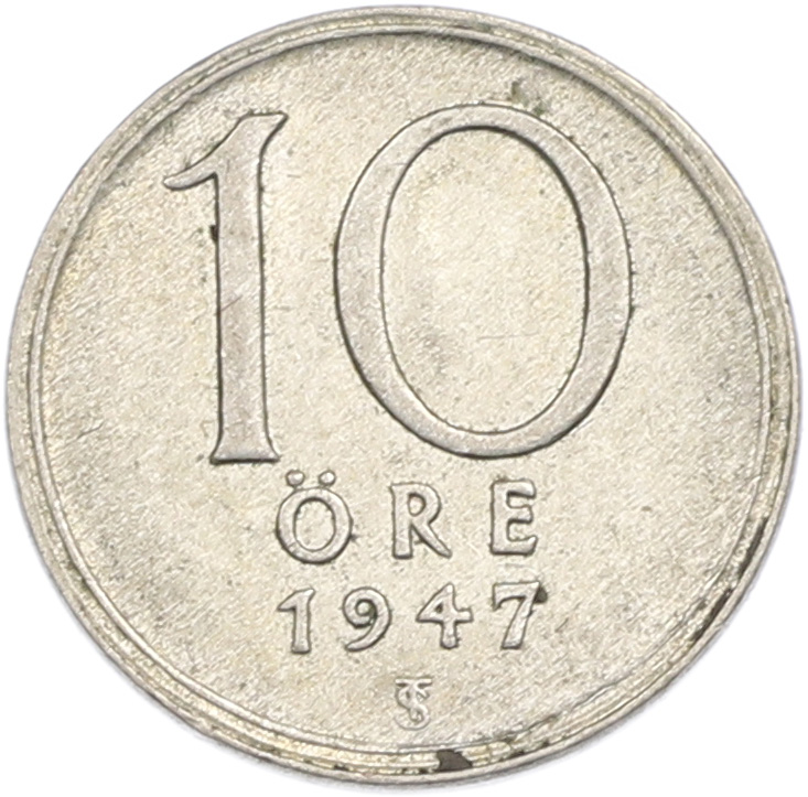10 эре 1947 года Швеция — Фото №1