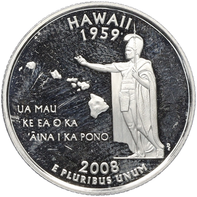 1/4 доллара (25 центов) 2008 года S США «Штаты и территории — Гавайи» — Фото №1
