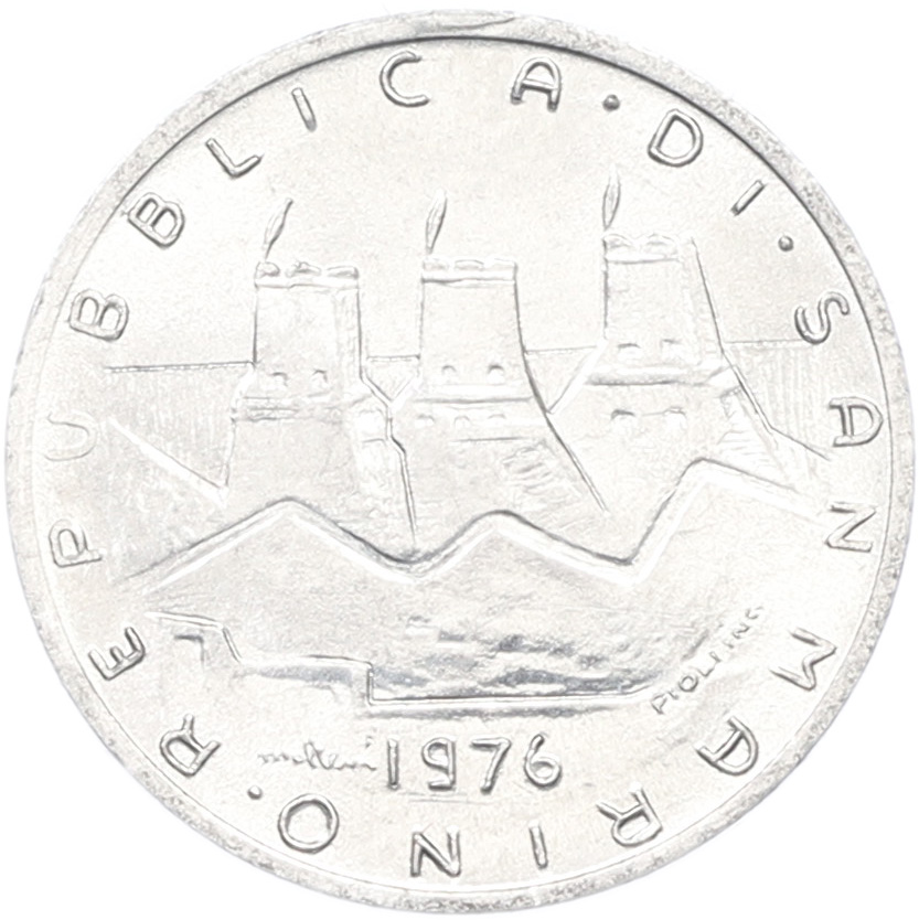 1 лира 1976 года Сан-Марино — Фото №2