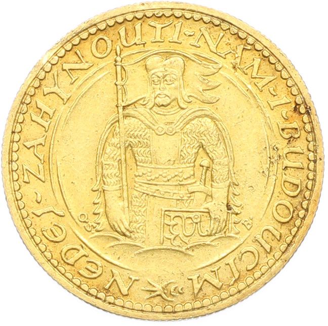 1 дукат 1924 года Чехословакия «Святой Вацлав» — Фото №1