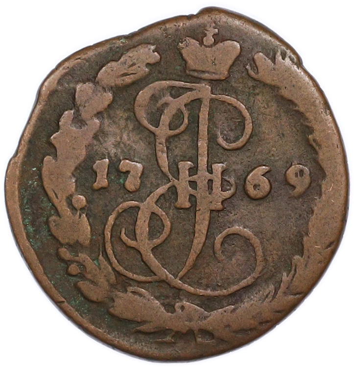 Денга 1769 года ЕМ Российская Империя (Екатерина II) — Фото №1