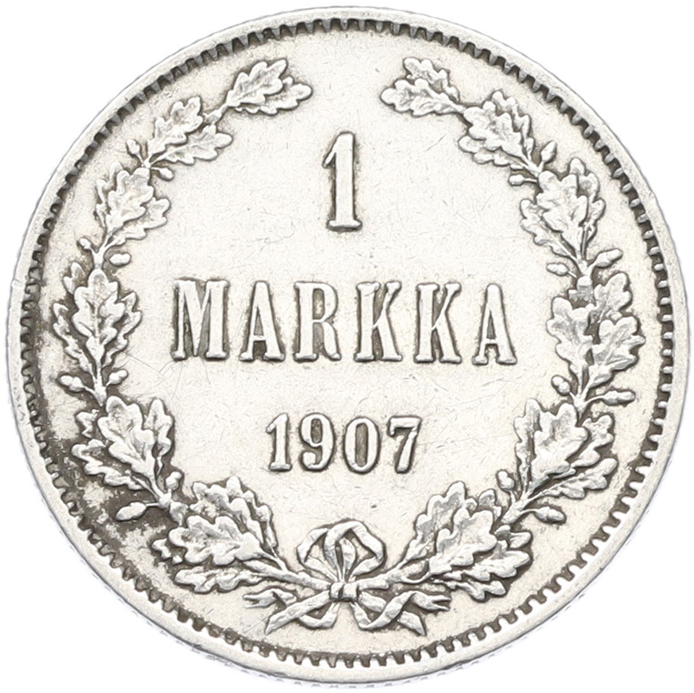 1 марка 1907 года Русская Финляндия — Фото №1