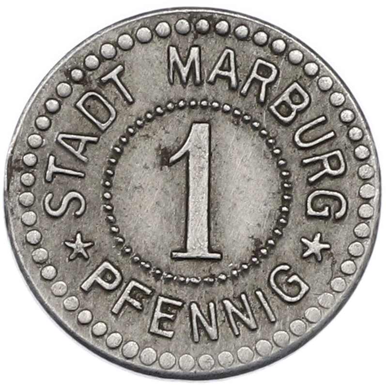 1 пфенниг 1917 года Германия — город Марбург (Нотгельд) — Фото №2