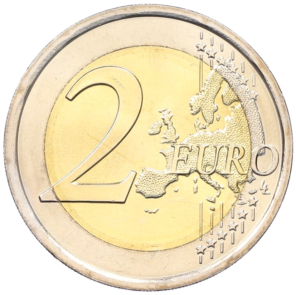 2 евро 2018 года Италия «70 лет Конституции Итальянской республики» — Фото №2