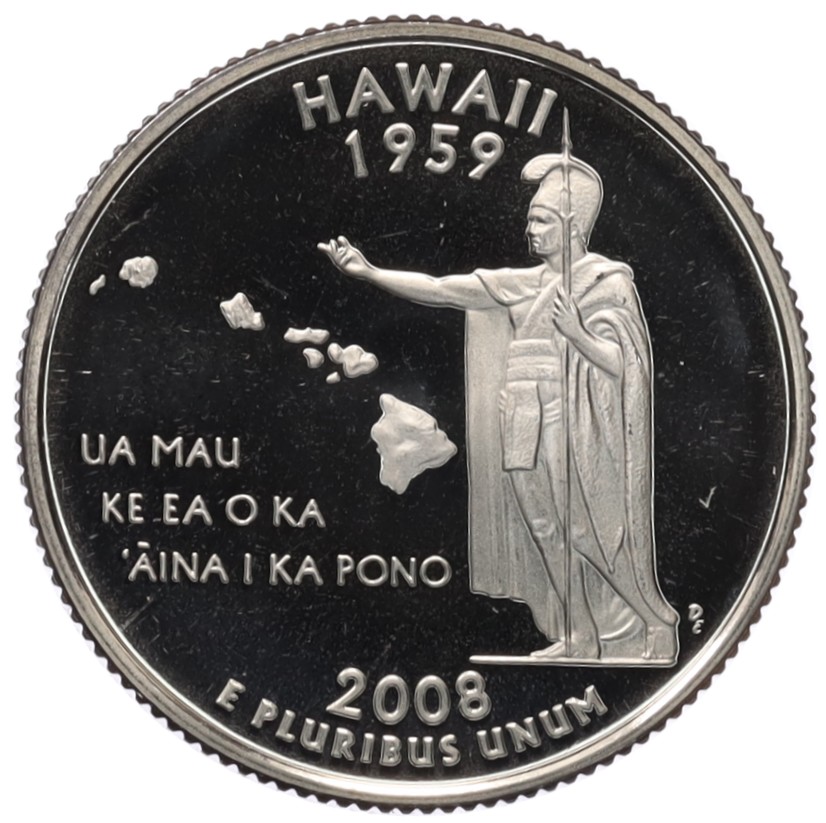1/4 доллара (25 центов) 2008 года S США «Штаты и территории — Гавайи» — Фото №1