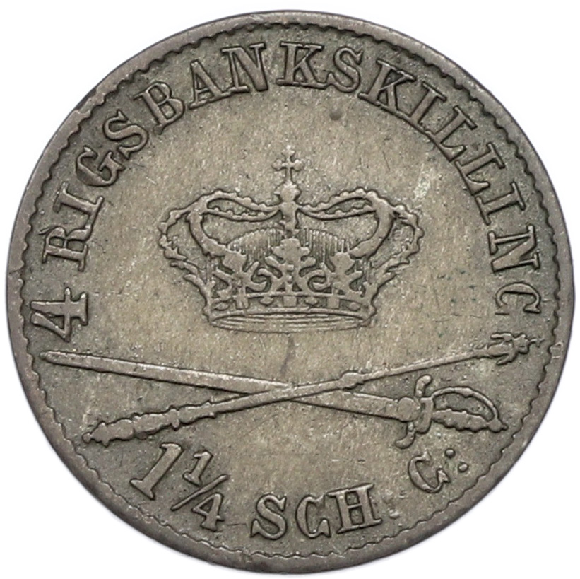 4 скиллинга 1842 года Дания — Фото №1