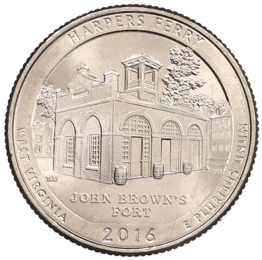 1/4 доллара (25 центов) 2016 года P США «Национальные парки — №33 Харперс Ферри» — Фото №1