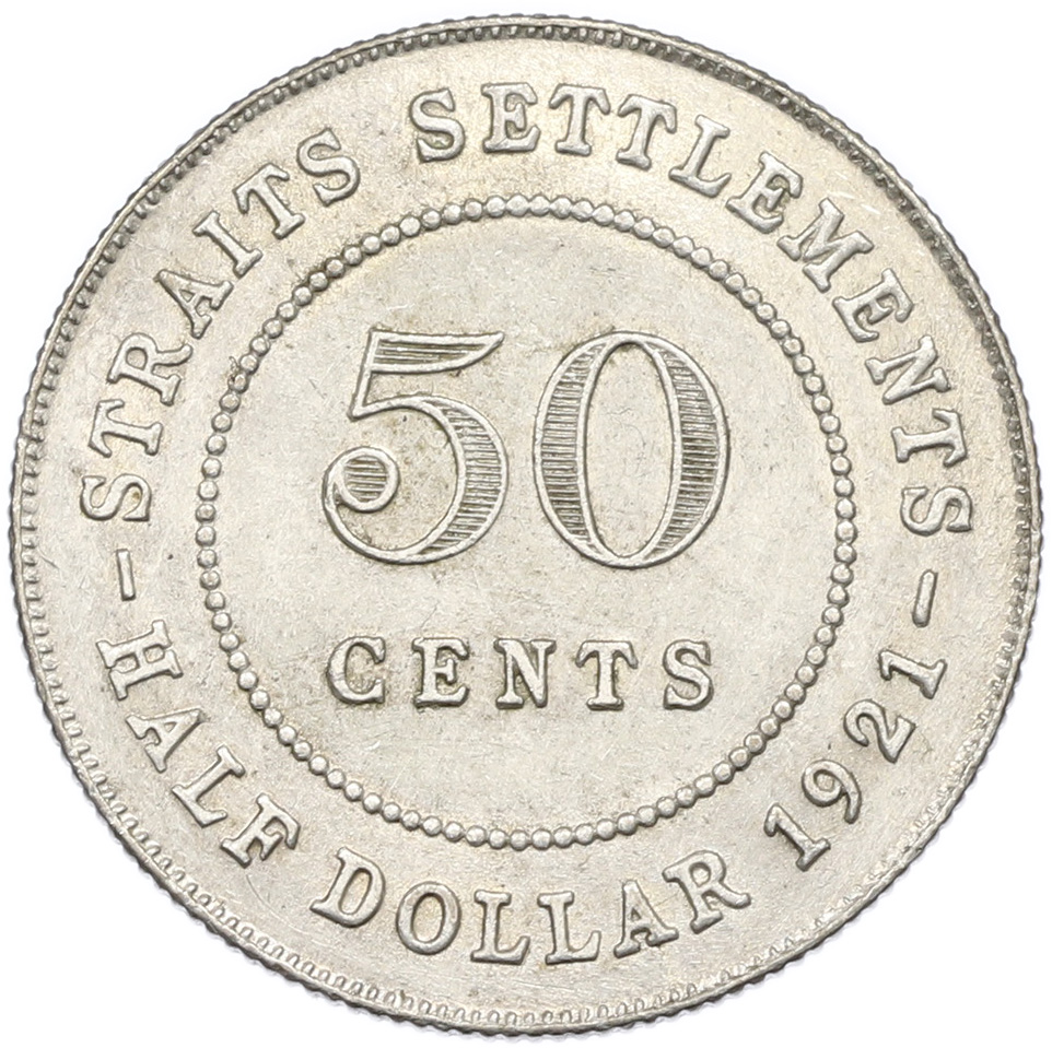 50 центов 1921 года Стрейтс Сетлментс — Фото №1