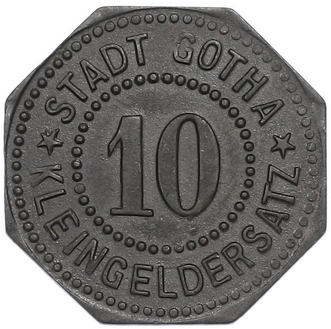 10 пфеннигов 1917 года Германия — город Гота (Нотгельд) — Фото №2