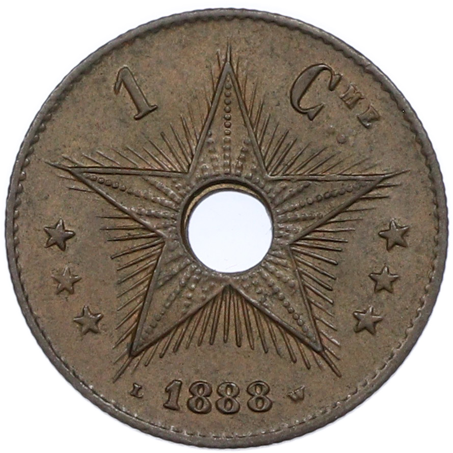 1 сантим 1888 года Свободное Государство Конго (Бельгийское Конго) — Фото №1