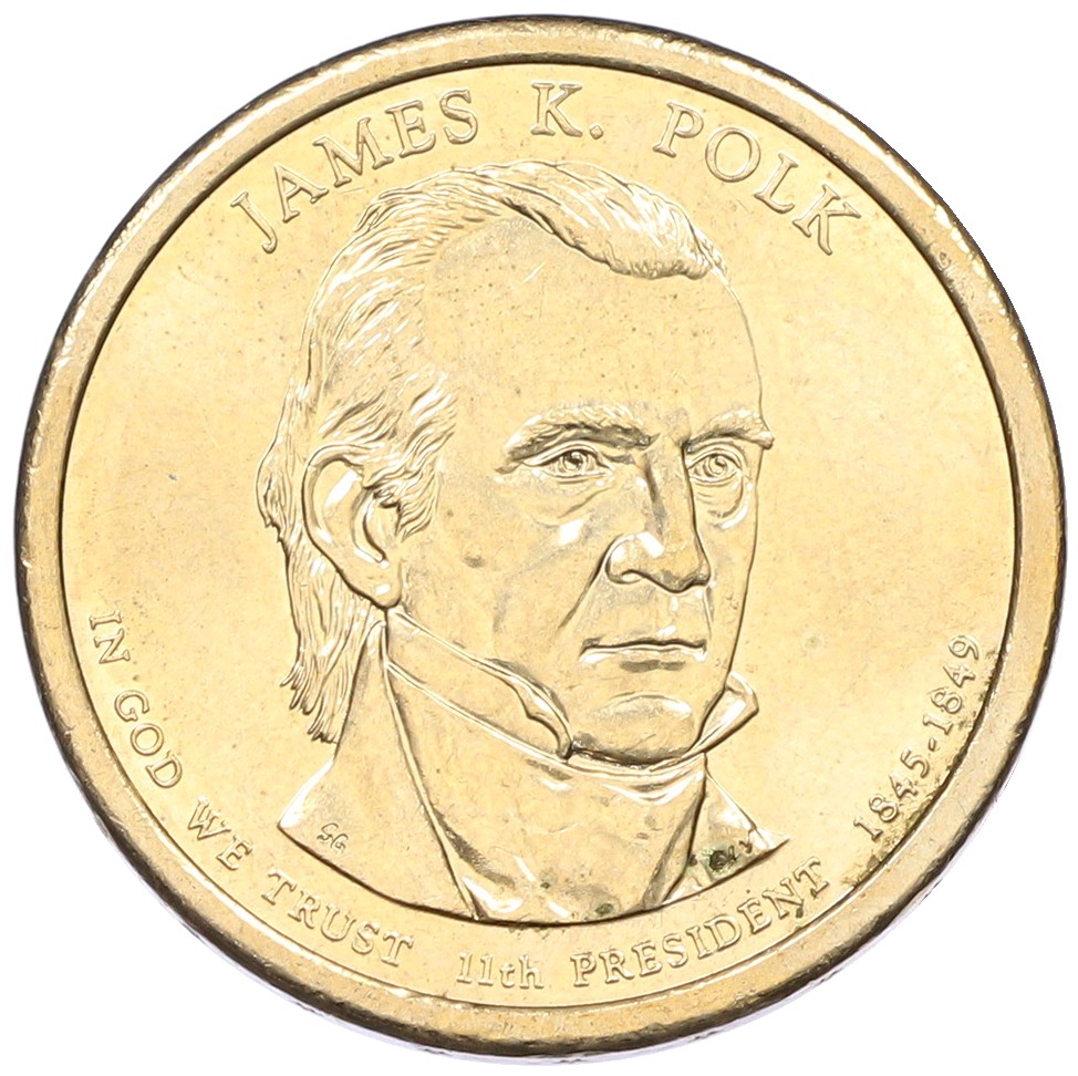 1 доллар 2009 года (Р) США «11-й президент США Джеймс Полк» — Фото №1