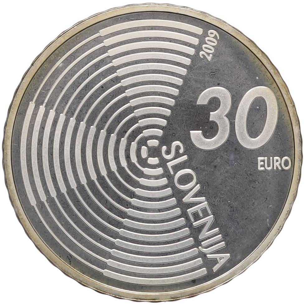 30 евро 2009 года Словения «100 лет первому авиаполету» — Фото №2