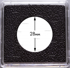 Квадратная капсула "QUADRUM Intercept" для монет Ø 28 мм, LEUCHTTURM, 344153 — Фото №1