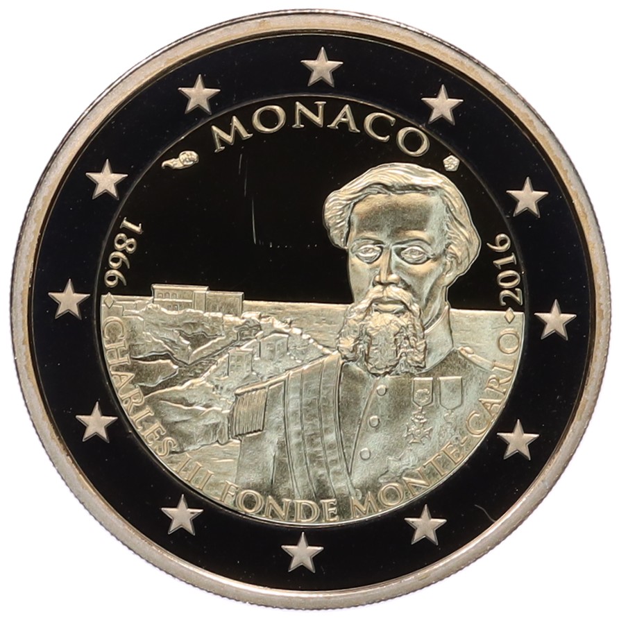 2 евро 2016 года Монако «150 лет основанию Монте-Карло» — Фото №1