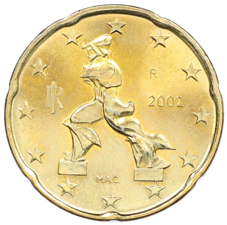 20 евроцентов 2002 года Италия — Фото №1